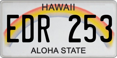 HI license plate EDR253