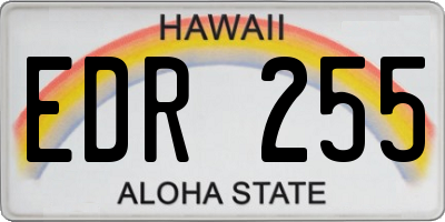 HI license plate EDR255