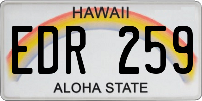 HI license plate EDR259