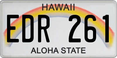 HI license plate EDR261