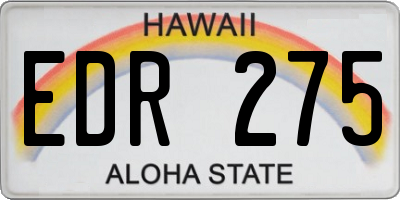 HI license plate EDR275