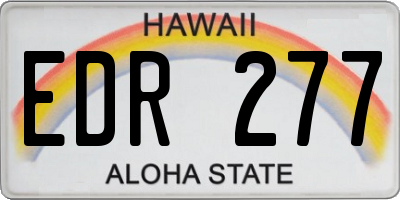 HI license plate EDR277