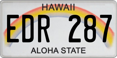 HI license plate EDR287
