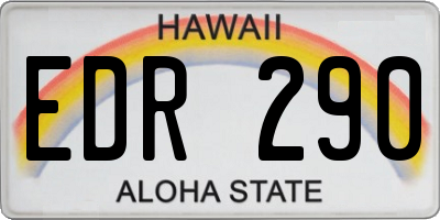 HI license plate EDR290