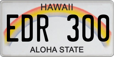 HI license plate EDR300