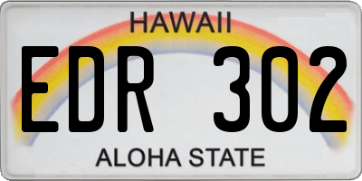 HI license plate EDR302