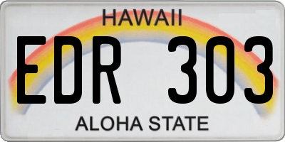 HI license plate EDR303