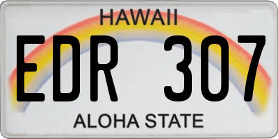 HI license plate EDR307