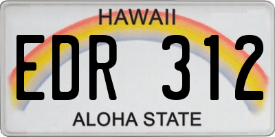 HI license plate EDR312