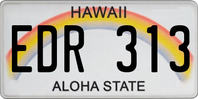HI license plate EDR313