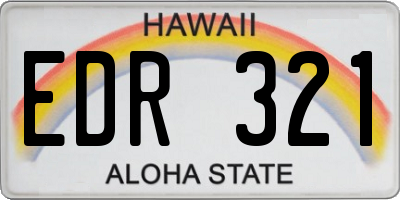 HI license plate EDR321