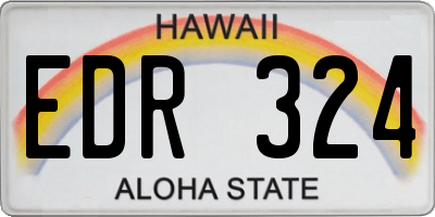 HI license plate EDR324