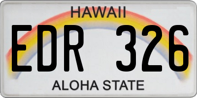 HI license plate EDR326