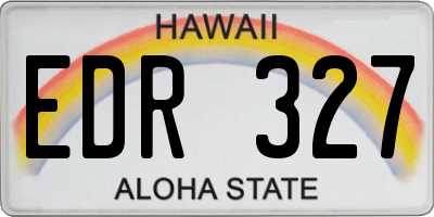 HI license plate EDR327