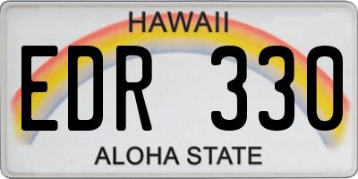 HI license plate EDR330