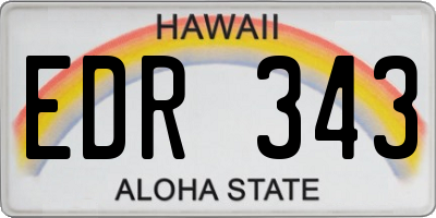 HI license plate EDR343