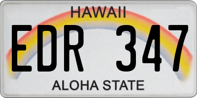 HI license plate EDR347