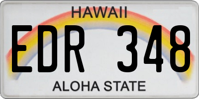 HI license plate EDR348