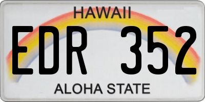 HI license plate EDR352