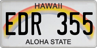 HI license plate EDR355