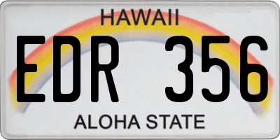 HI license plate EDR356