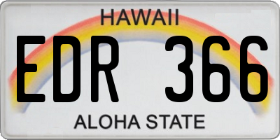 HI license plate EDR366