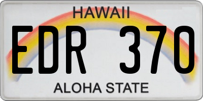 HI license plate EDR370