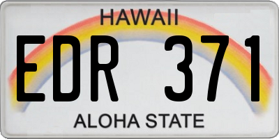 HI license plate EDR371