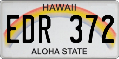 HI license plate EDR372
