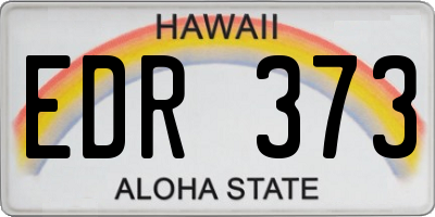 HI license plate EDR373