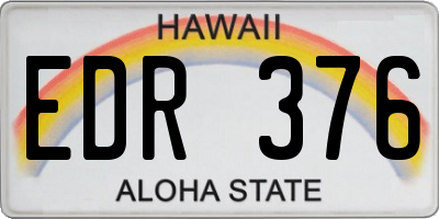 HI license plate EDR376