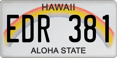 HI license plate EDR381
