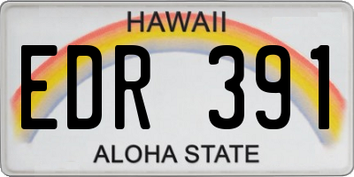 HI license plate EDR391