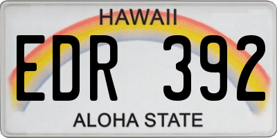 HI license plate EDR392