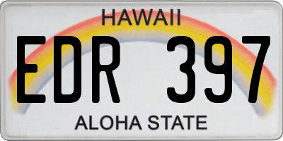 HI license plate EDR397