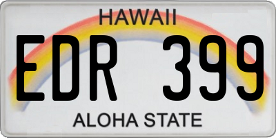 HI license plate EDR399