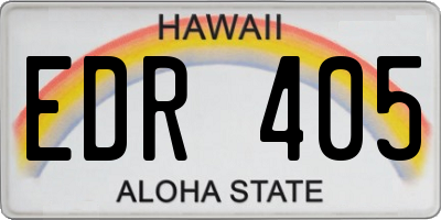 HI license plate EDR405