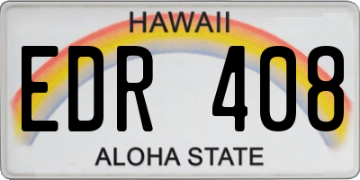 HI license plate EDR408