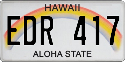 HI license plate EDR417
