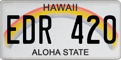 HI license plate EDR420