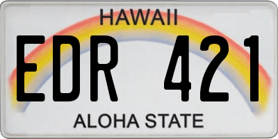 HI license plate EDR421