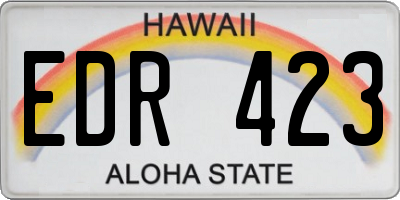 HI license plate EDR423