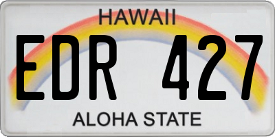 HI license plate EDR427