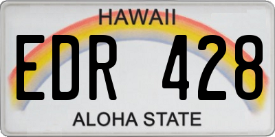 HI license plate EDR428
