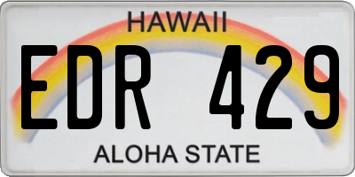 HI license plate EDR429