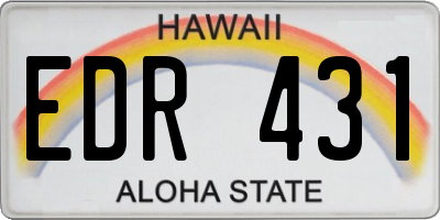 HI license plate EDR431