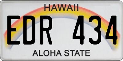 HI license plate EDR434