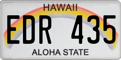 HI license plate EDR435