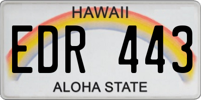 HI license plate EDR443