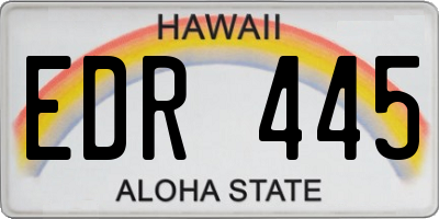 HI license plate EDR445